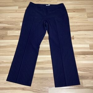 Liz & Co. Stretch Navy Pinstripe Dress Pants Size 18